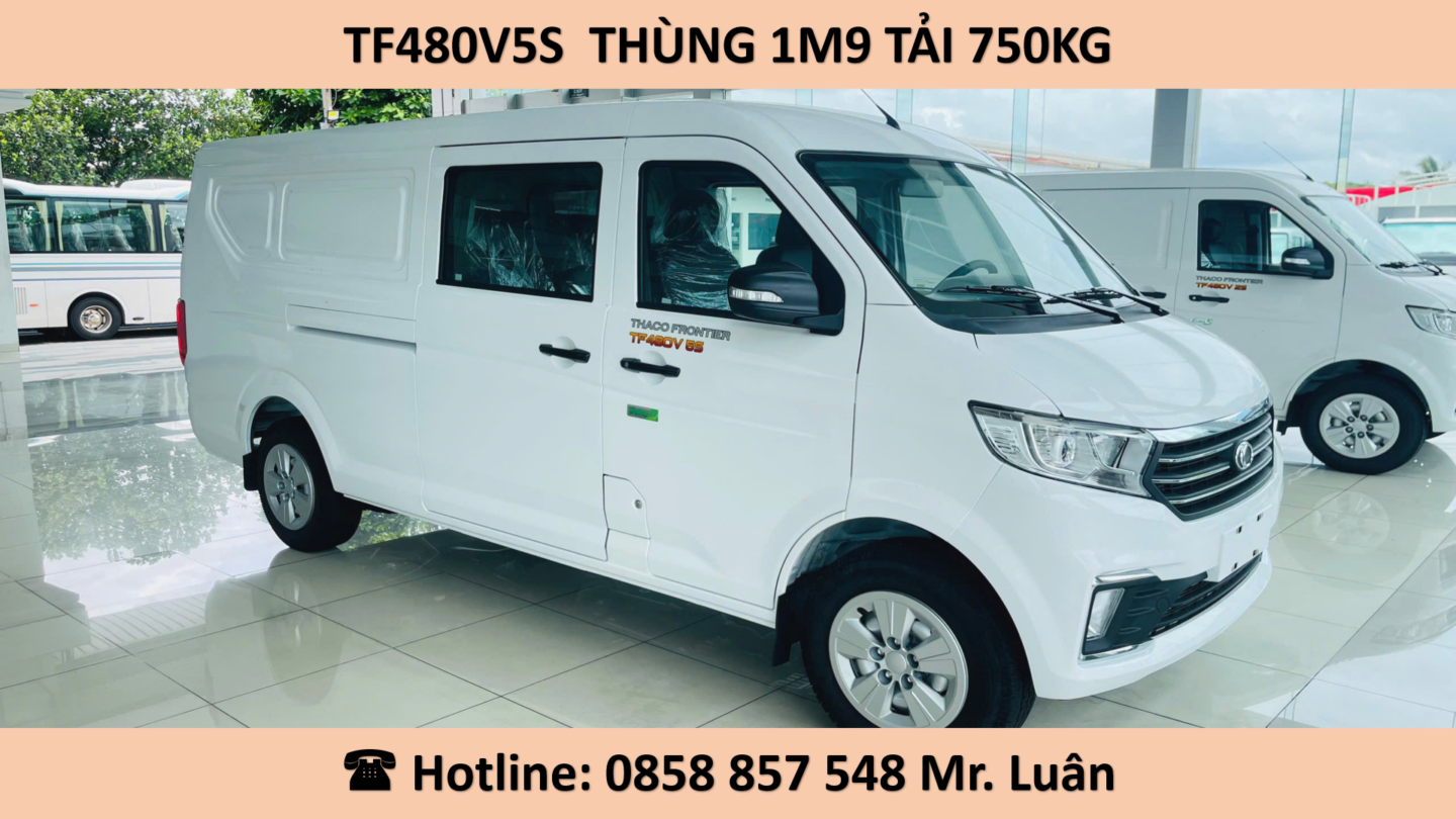 XE VAN 5 CHỖ THACO TF480 THÙNG DÀI 1M9 TẢI 750KG