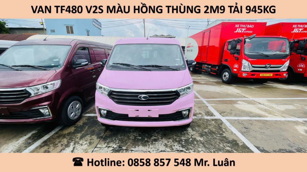 xe van sơn màu hồng