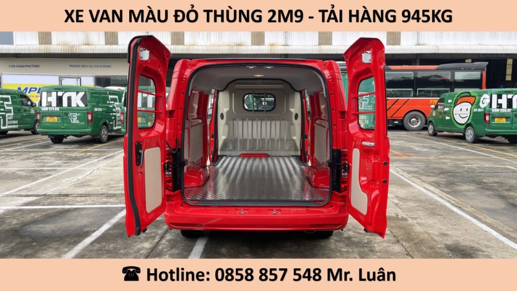xe van sơn màu đỏ