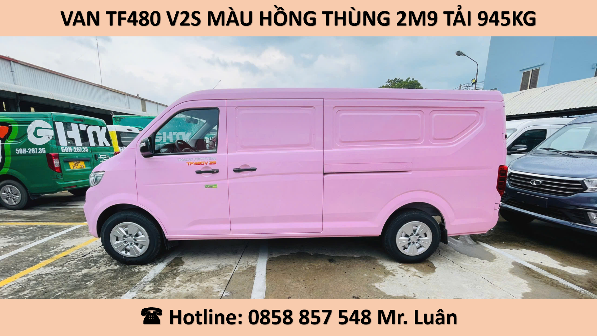 xe van sơn màu hồng