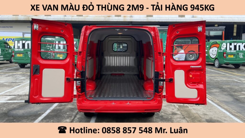 xe van sơn màu đỏ