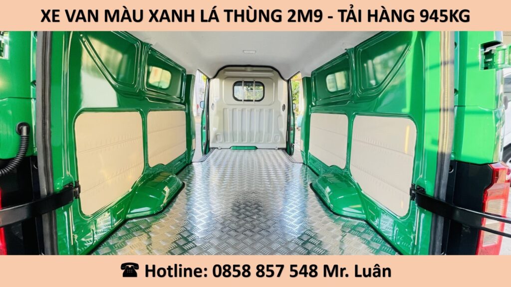 xe van màu xanh lá