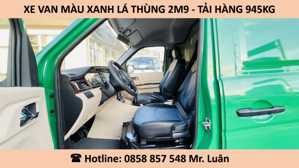 xe van màu xanh lá