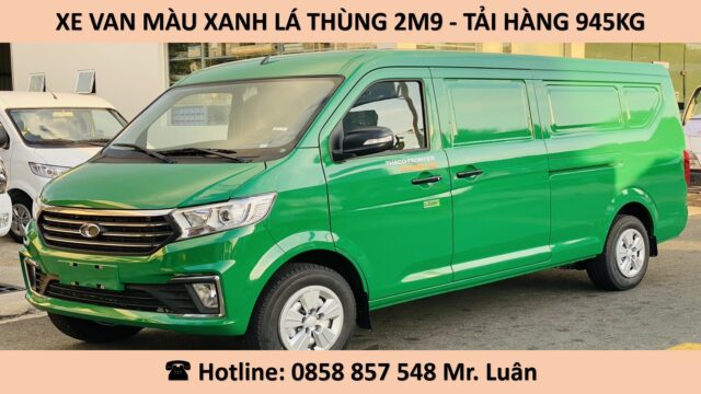 XE VAN MÀU XANH LÁ THÙNG 2M9 TẢI 945KG
