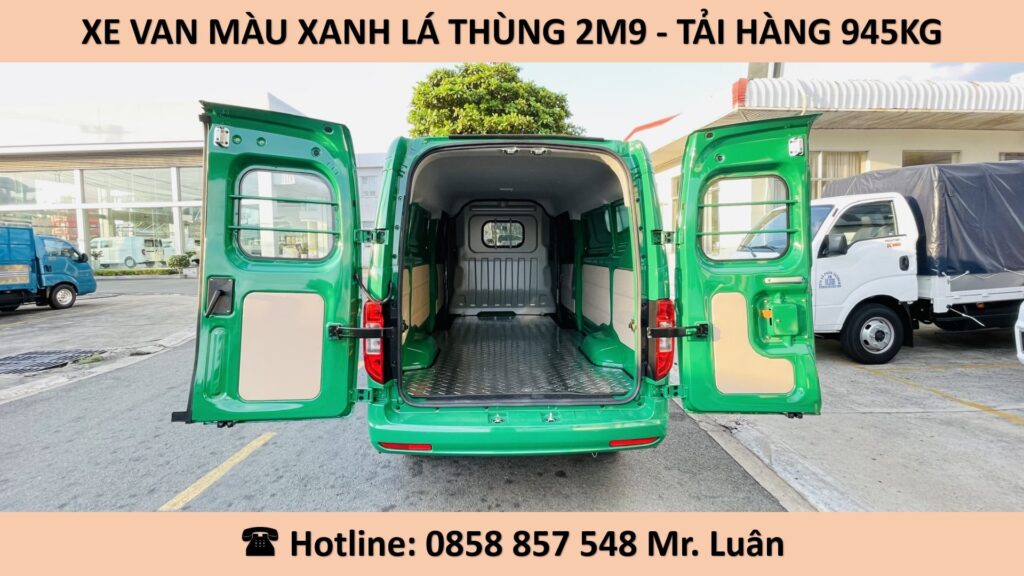 xe van màu xanh lá