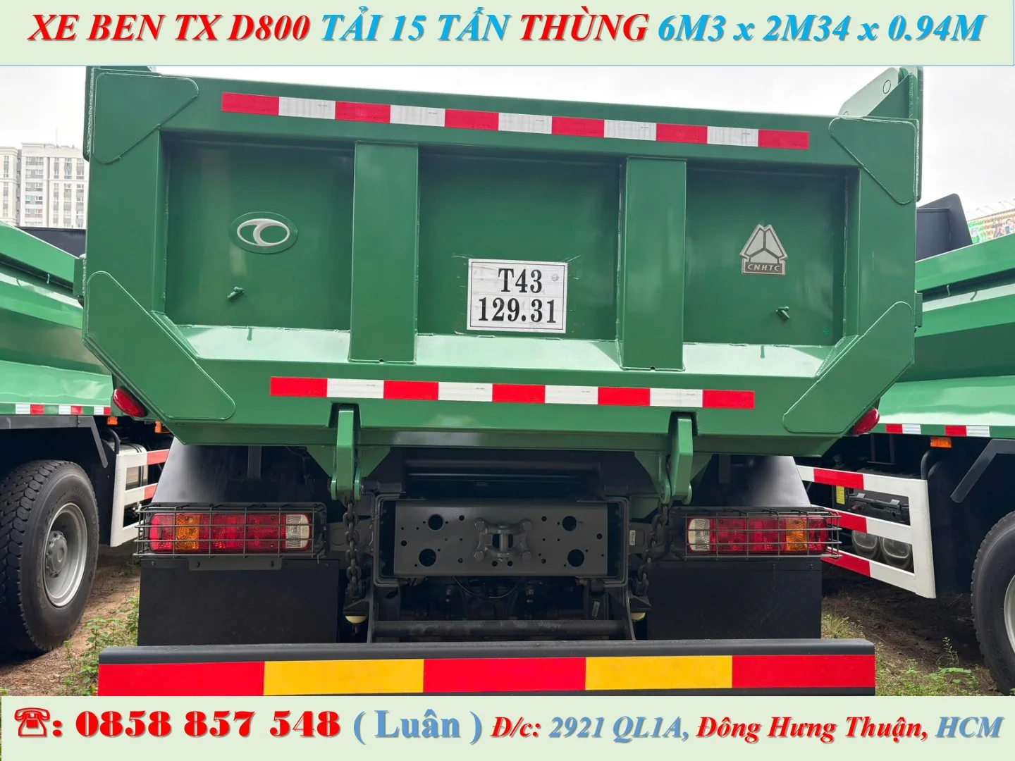XE BEN HOWO 4 CHÂN THÙNG ĐÚC 14 KHỐI - TX D800 15 TẤN - Ảnh 9